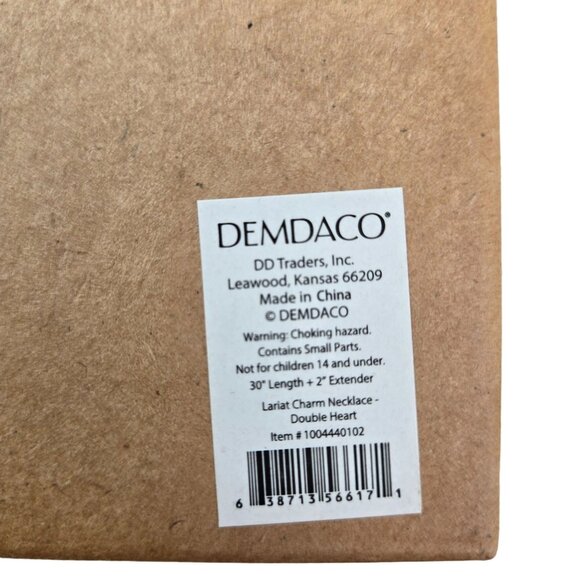 NWT/NIB Demdaco Giving Lariat Double Heart Charm Necklace - Picture 4 of 5